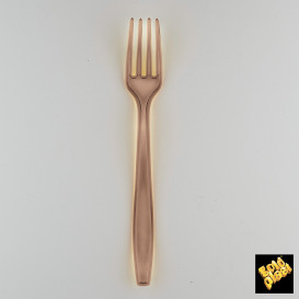 Tenedor de Plastico PS Marron Transp. 190mm (500 Uds)