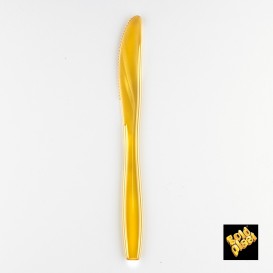 Cuchillo de Plastico PS Oro 190mm (500 Uds)