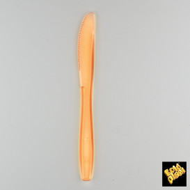 Cuchillo de Plastico PS Naranja Transp.190mm (500 Uds)