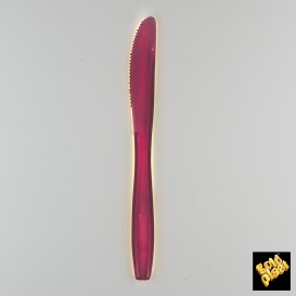 Cuchillo de Plastico PS Burdeos Transp 190mm (50 Uds)