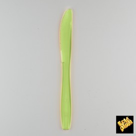 Cuchillo de Plastico PS Verde Lima Transp 190mm (500 Uds)