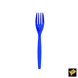 Tenedor de Plastico PS Azul Perlado 180mm (240 Uds)