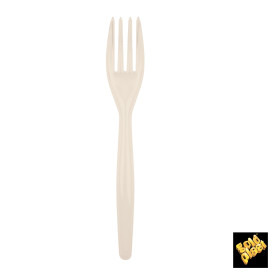 Tenedor de Plastico Easy PS Crema 180mm (20 Uds)