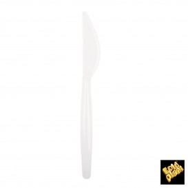 Cuchillo de Plastico Easy PS Blanco 185 mm (20 Uds)