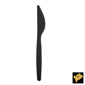 Cuchillo de Plastico Easy  PS Negro 185 mm (20 Uds)
