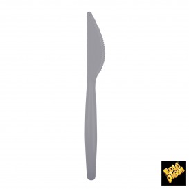 Cuchillo de Plastico Easy PS Gris 185 mm (20 Uds)