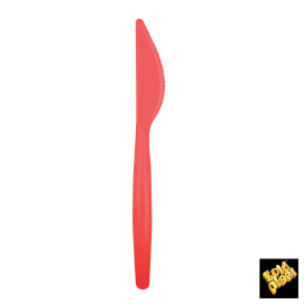 Cuchillo de Plastico Easy  PS Rojo 185 mm (20 Uds)