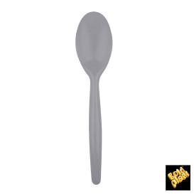 Cuchara de Plastico Easy PS Gris 185 mm (20 Uds)