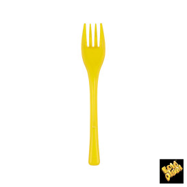 Tenedor de Plastico Fly Amarillo 140mm (1500 Uds)