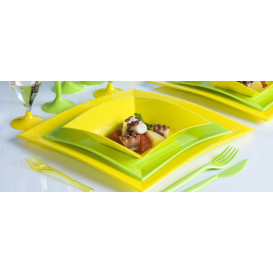 Plato de Plastico Llano Amarillo Nice PP 180mm (25 Uds)