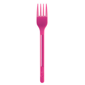 Tenedor de Plastico Fucsia PS 175mm (600 Uds)