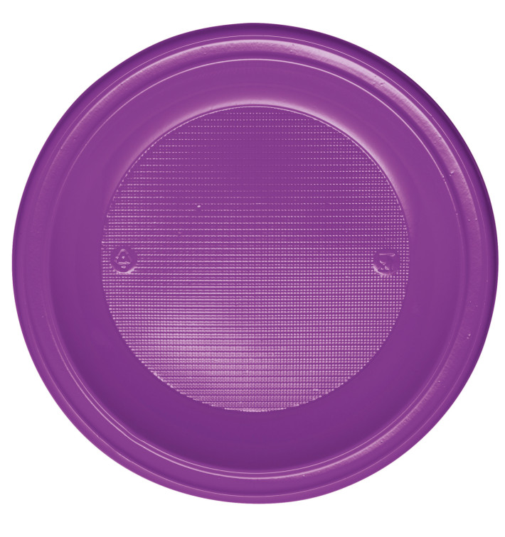 Plato de Plastico Hondo Violeta PS 220mm (600 Uds)