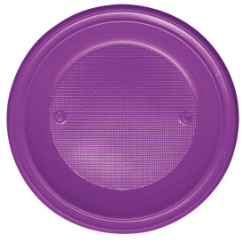 Plato de Plastico Hondo Violeta PS 220 mm (30 Uds)