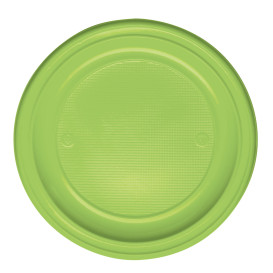 Plato de Plastico Llano Verde PS 220 mm (30 Uds)