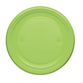 Plato de Plastico Llano Verde PS 170mm (50 Uds)