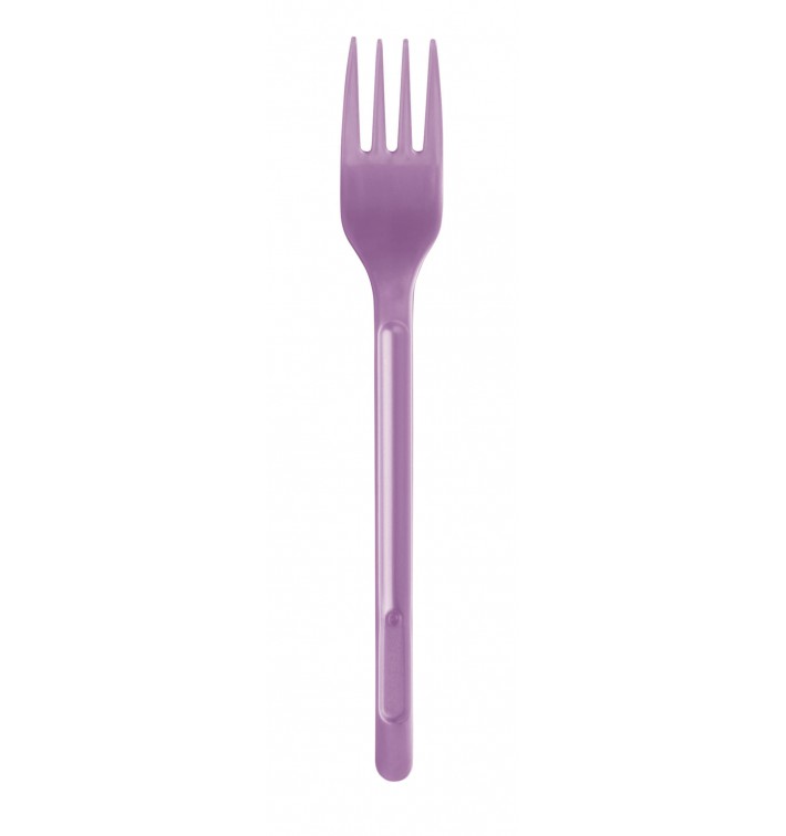 Tenedor de Plastico Violeta PS 175mm (20 Uds)