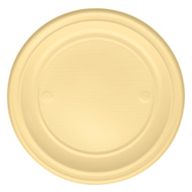 Plato de Plastico Llano Crema PS 220 mm (30 Uds)