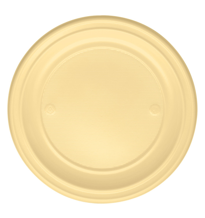 Plato de Plastico Llano Crema PS 220 mm (30 Uds)