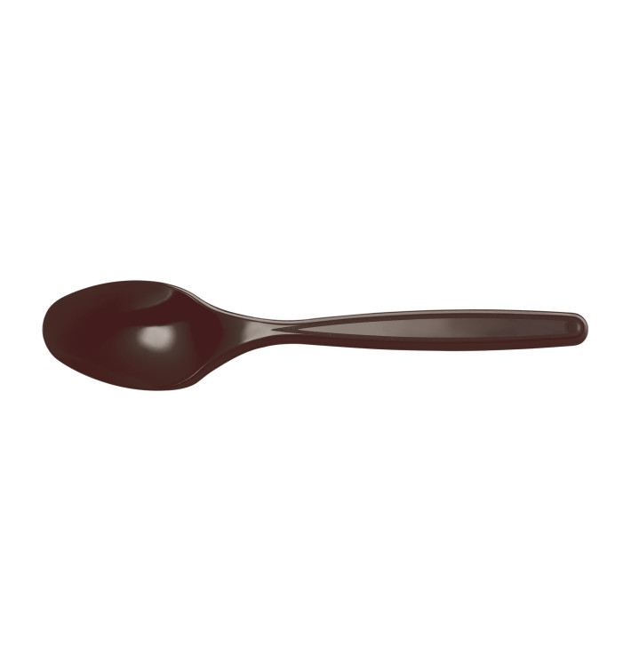 Cuchara de Plastico Marrón PS 120mm (40 Uds)