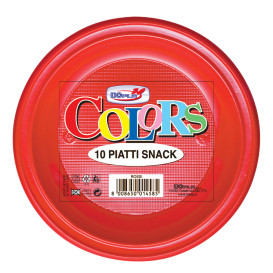 Plato de Plastico Llano Rojo PS 280mm (30 Uds)