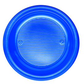 Plato de Plastico Llano Azul Oscuro PS 220 mm (30 Uds)