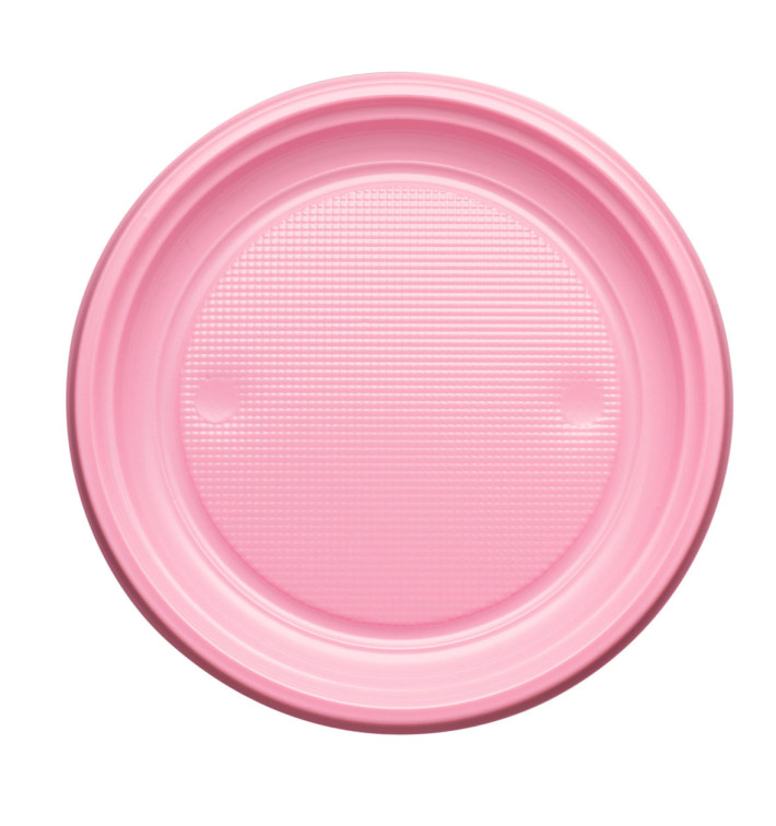 Plato de Plastico Llano Rosa PS 170mm (1100 Uds)