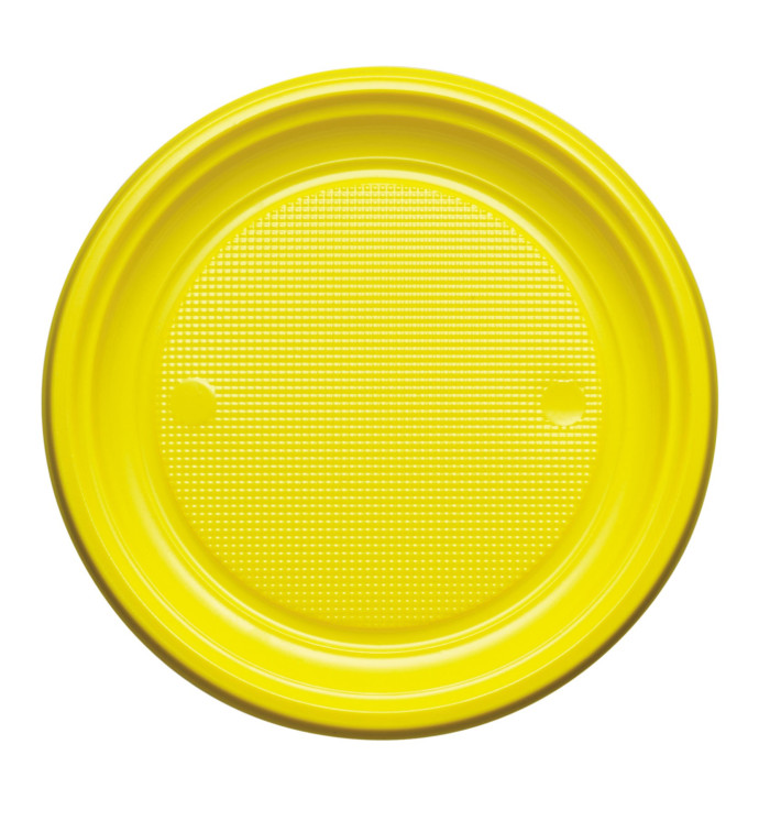 Plato de Plastico Llano Amarillo PS 170mm (1100 Uds)