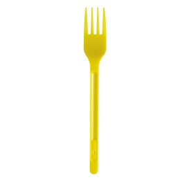 Tenedor de Plastico Amarillo PS 165mm (20 Uds)