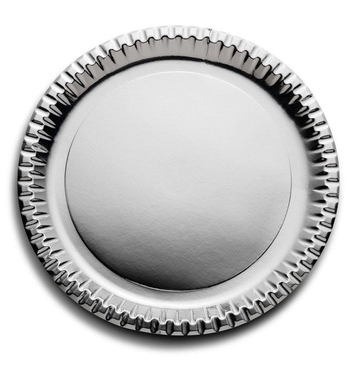 Plato de Carton Redondo Plata 290mm (6 Uds)