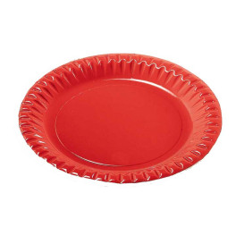 Plato de Carton Redondo Rojo 180mm (300 Uds)