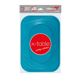 Bandeja de Plastico Turquesa PP 330x230mm (2 Uds)