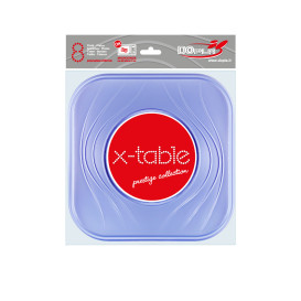 Plato de Plastico Cuadrado Violeta PP 230mm (8 Uds)