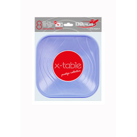 Bol de Plastico Cuadrado Violeta PP 180x180mm (8 Uds)