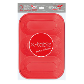 Bandeja de Plastico 3C Rojo PP 330x230mm (2 Uds)