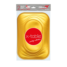 Bandeja de Plastico Oro PP 330x230mm (2 Uds)