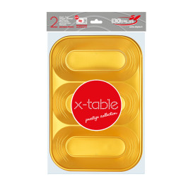 Bandeja de Plastico 3C Oro PP 330x230mm (2 Uds)