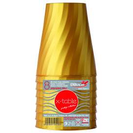 Vaso de Plastico Oro PP 320ml (8 Uds)