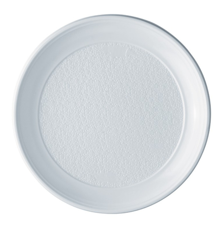 Plato de Plastico Llano Blanco PS 250 mm (100 Uds)