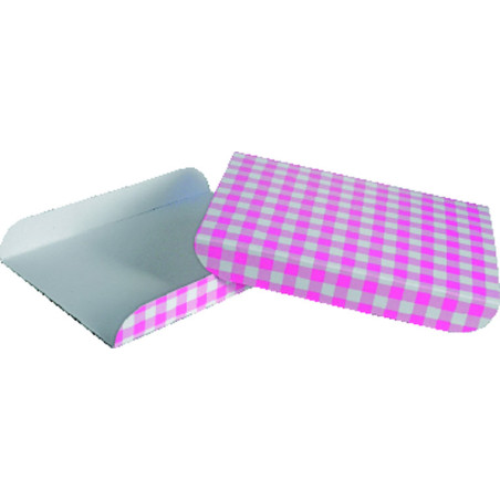 Bandeja de Cartón Rosa para Gofres 13,5x10cm (100 Uds)