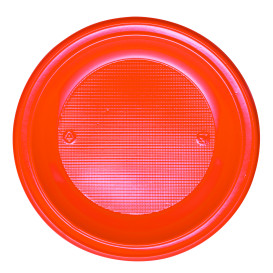 Plato de Plastico PS Hondo Naranja Ø220mm (30 Uds)