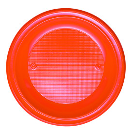 Plato de Plastico PS Hondo Naranja Ø220mm (600 Uds)