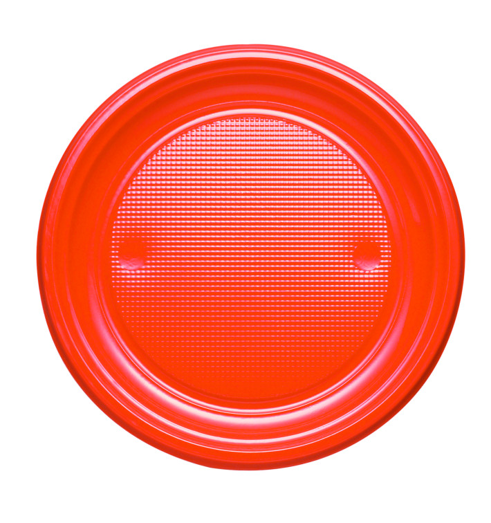 Plato de Plastico PS Llano Naranja Ø170mm (1100 Uds)