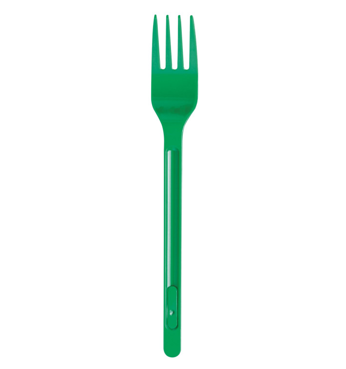 Tenedor de Plastico PS Verde 175mm (600 Uds)