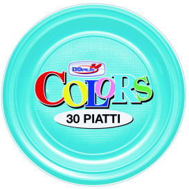 Plato de Plastico PS Hondo Turquesa Ø220mm (600 Uds)