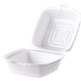 Envase Hamburguesa FOAM Blanca 130x130x80mm (125 Uds)