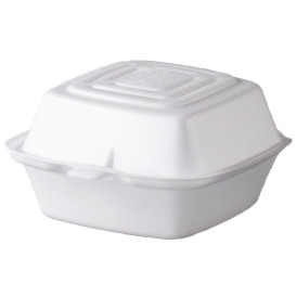 Envase Hamburguesa FOAM Blanca 130x130x80mm (125 Uds)