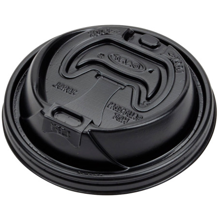 Tapa Travel Recerrable PS para Vaso Foam Negra Ø9,4cm (100 Uds)