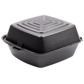 Envase Hamburguesa FOAM Negro 150x150x80mm (125 Uds)