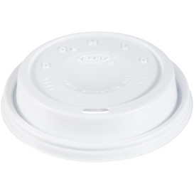 Tapa de Plastico PS "Cappuccino" Blanca 24Oz/710 ml (1000 Uds)
