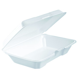 Envase Foam LunchBox Tapa Removible Blanco 230x150X65mm (200 Uds)